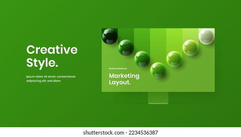 Simple computer monitor mockup landing page concept. Clean website vector design layout.