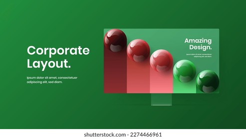 Simple computer monitor mockup presentation layout. Clean banner vector design template.