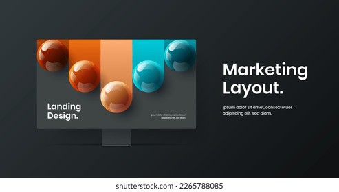 Simple computer monitor mockup web project illustration. Abstract website design vector concept.