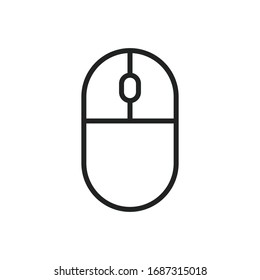 Icono simple de la línea del mouse del equipo. Pictograma de trazo. Ilustración vectorial aislada en un fondo blanco. Símbolo de calidad superior. Signo de vector para aplicaciones móviles y sitios web.