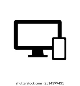 Einfache Computer- und Smartphone-Illustration