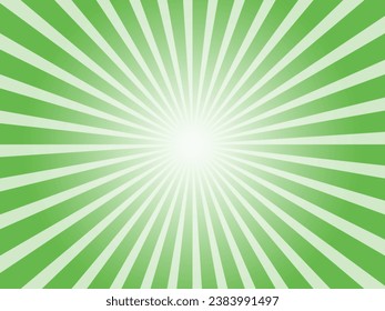 Simple concentrated line background material with dazzling sun rays image_green