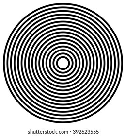 Simple concentric, radiating circle graphics isolated on white