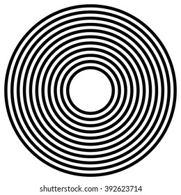 Simple concentric, radiating circle graphics isolated on white