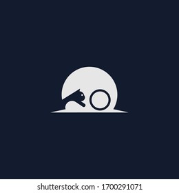 Simple concept Cat logo icon vector design