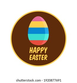 simple concept creative holiday card. artistic painted egg graphic flat design icon. modern striped cute colorful print graphic. vector cartoon background texture. happy easter isolated illustration