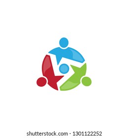 Simple concept design for colorful vector community people. Circle people community. Vector illustration EPS.8 EPS.10