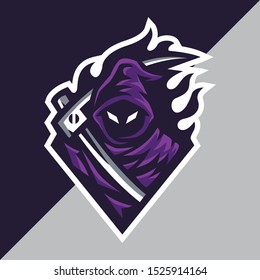 a simple concept esport reaper logo template. perfect for gaming and esport team