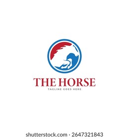 Concepto simple caballo logo diseño Vector