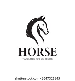 Concepto simple caballo logo diseño Vector