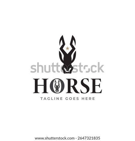 Simple concept horse logo design Vector