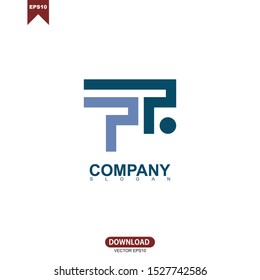 Simple concept initial letter PR, PTR logo vector design