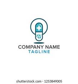Simple concept logo drug capsule