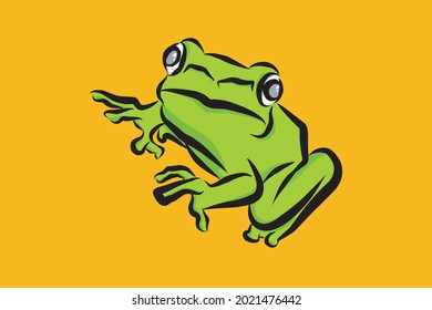 simple concept of orange background image of frog