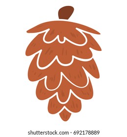 Simple cone illustration, light brown with small texture. Isolated vector illustration on white background.