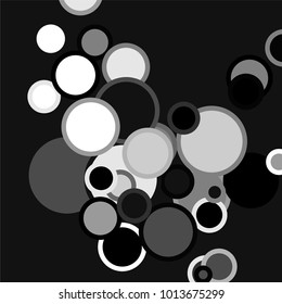 Simple Confetti vector illustration. Scatter of contoured circles. Dynamic Motion Vector background for holiday, celebration decorations, paper packaging, textile  design, covers