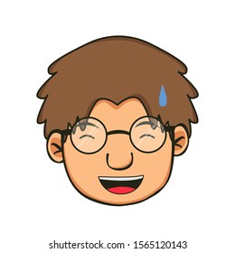 simple confused cartoon icon design illustration
