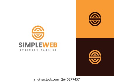 simple connect s letter logo vector