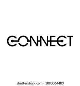 Simple Connect Typography Design. Abstract Logo Design. Modern Connect Design.