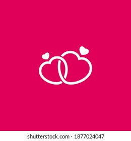 logotipo de los anillos de amor conectados