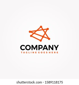 simple connection line icon design vector
