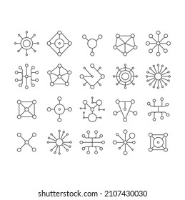 Simple connection thin line icons