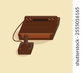 Simple console and joystick Atari  cartoon vector illustration Collection of game console concept icon isolated