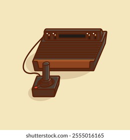 Simple console and joystick Atari  cartoon vector illustration Collection of game console concept icon isolated