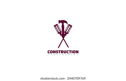 Simple construction building icon logo design template construction company