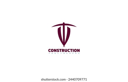 Simple construction building icon logo design template construction company