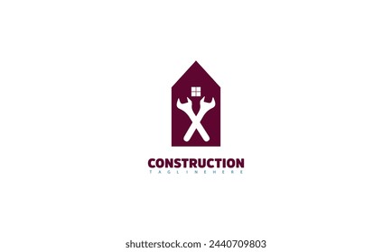 Simple construction building icon logo design template construction company