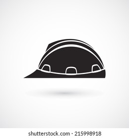 Simple construction helmet icon. Vector illustration