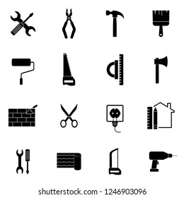 Simple construction icons set. Universal tools icons to use for web and mobile UI, set of basic construction elements