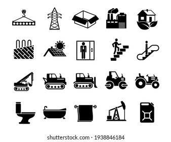 Simple construction icons set. Universal construction to use for web and mobile UI.