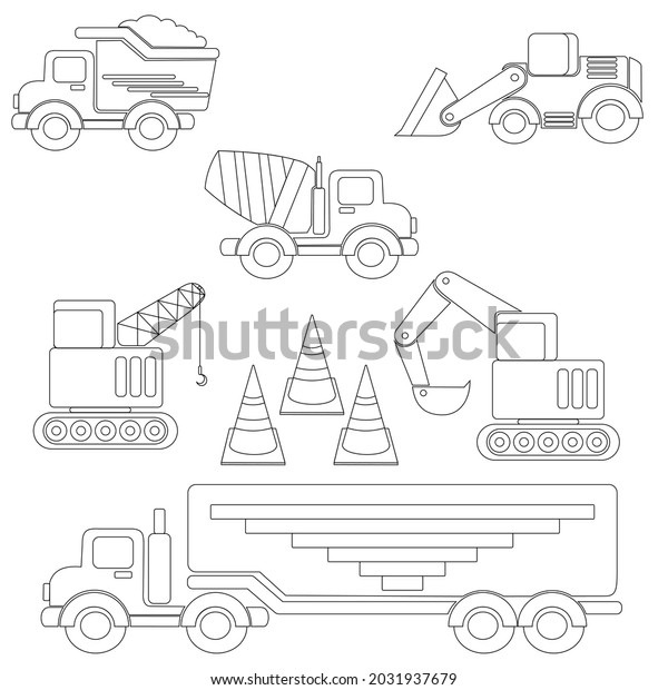 simple\
construction truck icon set,vector\
illustration