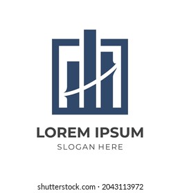 diseño de diseño de logotipo de consultoría simple vector con estilo de color azul plano