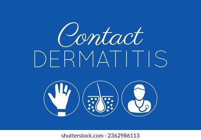 Simple Contact Dermatitis Background Illustration with Icons