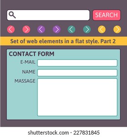 Simple contact us form templates. Vector template.