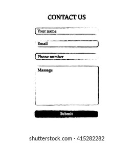 Simple contact us form.vector illustration