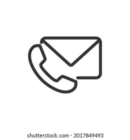 Simple contact us line icon. Premium symbol in stroke style. Design of contact us icon. Vector illustration.