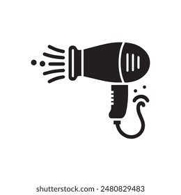 Plantillas de diseño de Vector simples y contemporáneos para iconos de glifo de secador de pelo