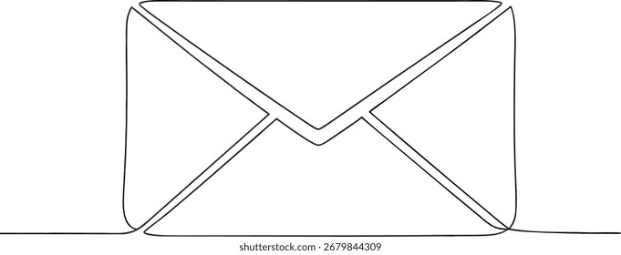 Simples contorno de arte de linha contínua um envelope uma carta de correio