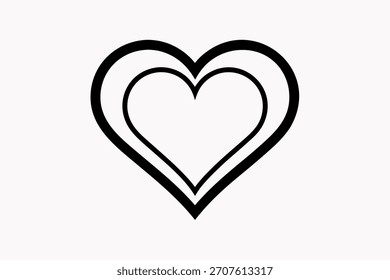 Dibujo continuo simple de la línea del corazón con remolinos artísticos y flujo elegante liso