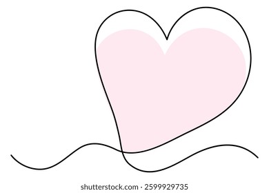 Simple, Continuous Line Art Heart Design
