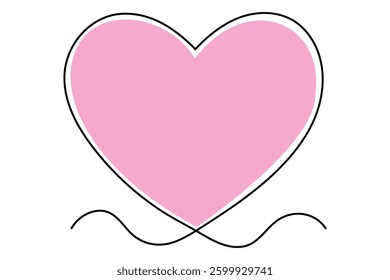 Simple, Continuous Line Art Heart Design
