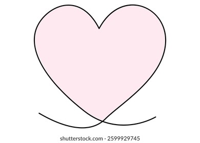 Simple, Continuous Line Art Heart Design
