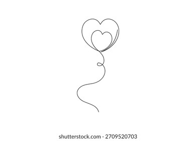 Simples ilustração de arte de linha contínua representando o amor e a conexão de unidade.