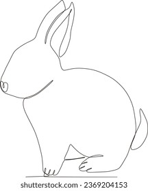 simple continuous line cute rabbit illustration