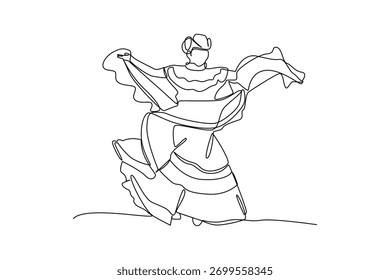 Simple continuous line drawing of all about traditional dance. simple line, creativity designer. Vector, Designer.