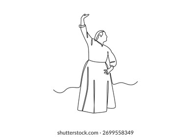Simple continuous line drawing of all about traditional dance. simple line, creativity designer. Vector, Designer.